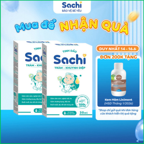 Tinh Dầu Tràm Khuynh Diệp Sachi Giúp Làm Ấm Cơ Thể, Đuổi Muỗi, Làm Dịu Các Vết Côn Trùng Cắn - Combo 2 Chai 60ml