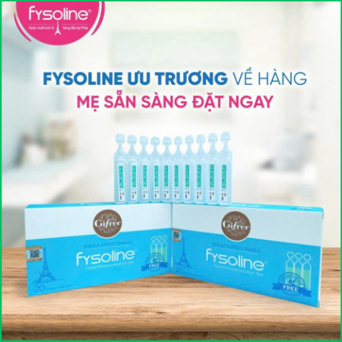 Nước Muối Ưu Trương Fysoline Pháp Hỗ Trợ Giảm Ngẹt Mũi, Khô Mũi , Dị Ứng Cho Bé - Hộp Xanh 20 Ống x 5ml