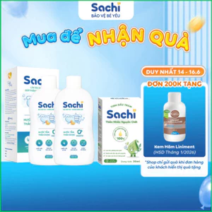 Combo Tắm Bé Êm Dịu SACHI Nước tắm thảo dược cho bé, dầu tràm nguyên chất bảo vệ da cho bé