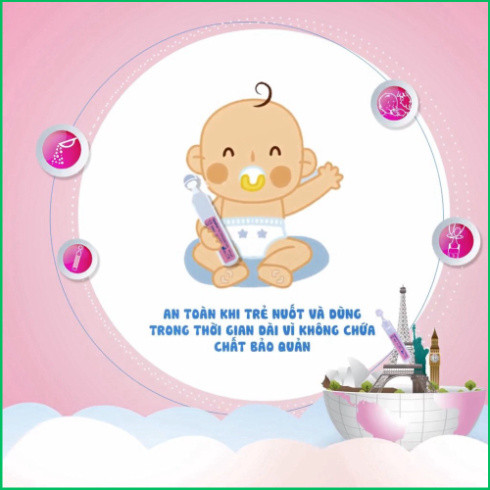 Nước Muối Sinh Lý Fysoline Hồng Nhập Khẩu Pháp Vệ Sinh Mắt, Mũi, Miệng Cho Bé