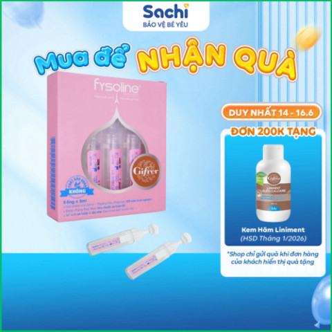 Nước Muối Sinh Lý Fysoline Hồng Nhập Khẩu Pháp Vệ Sinh Mắt, Mũi, Miệng Cho Bé