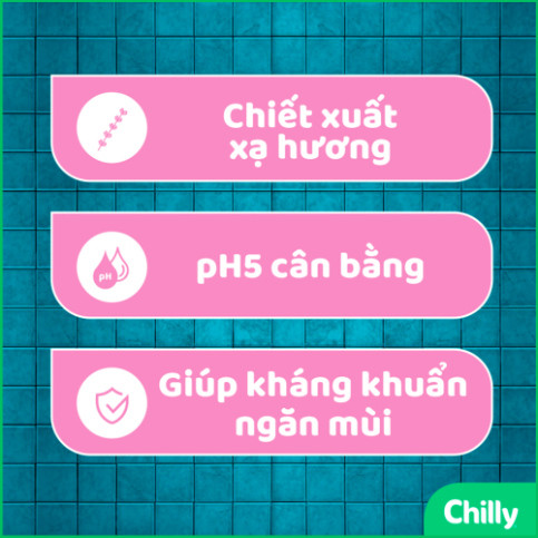 [Che Tên] Dung dịch vệ sinh phụ nữ Chilly Protect chiết xuất cỏ xạ hương hỗ trợ kháng khuẩn