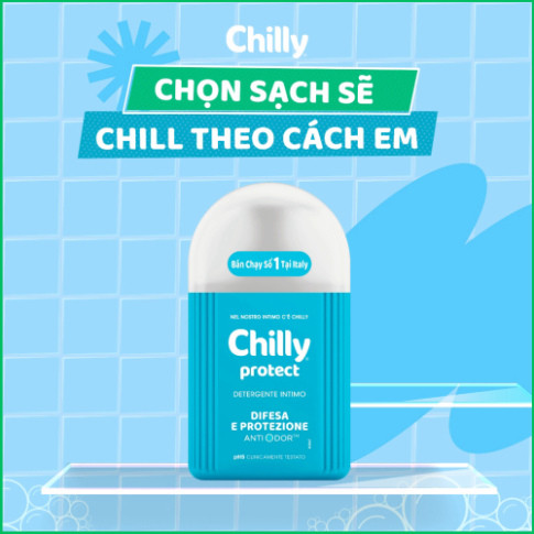 [Che Tên] Dung dịch vệ sinh phụ nữ Chilly Protect chiết xuất cỏ xạ hương hỗ trợ kháng khuẩn