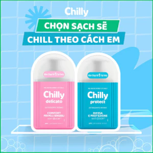 Combo 2 Dung dịch vệ sinh phụ nữ Chilly Delicato + Protect dưỡng ẩm ngừa vi khuẩn, chai 200ml x 2