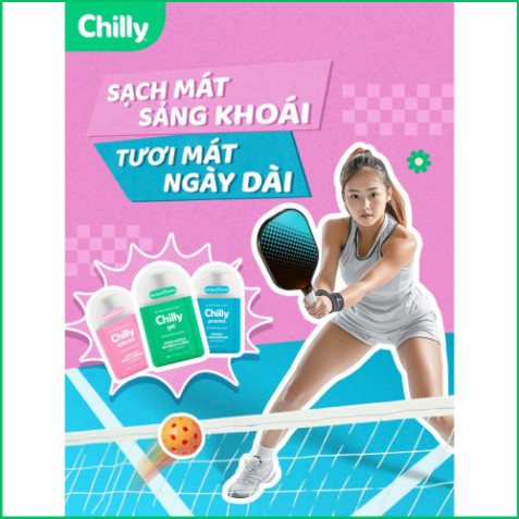 Combo 2 chai dung dịch vệ sinh phụ nữ 200ml Chilly Gel + Protect duy trì độ pH hiệu quả ngăn mùi