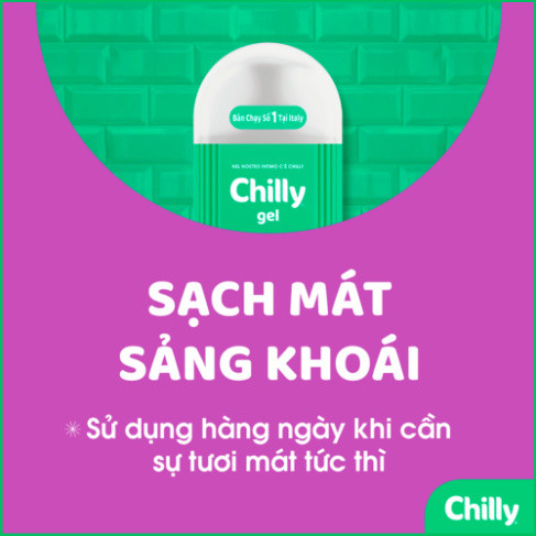Dung dịch vệ sinh phụ nữ Chilly làm sạch diu nhẹ, chiết xuất bạc hà ngừa vi khuẩn, ngăn mùi hiệu quả 200ml