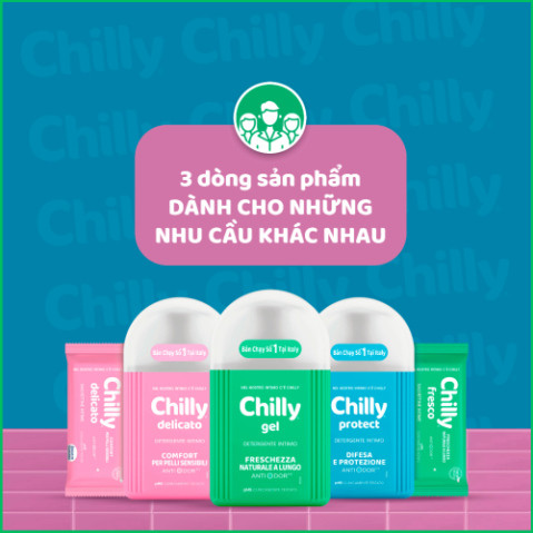 [Che Tên] Dung dịch vệ sinh phụ nữ Chilly Delicato chiết xuất lô hội dưỡng mềm mại, sạch dịu