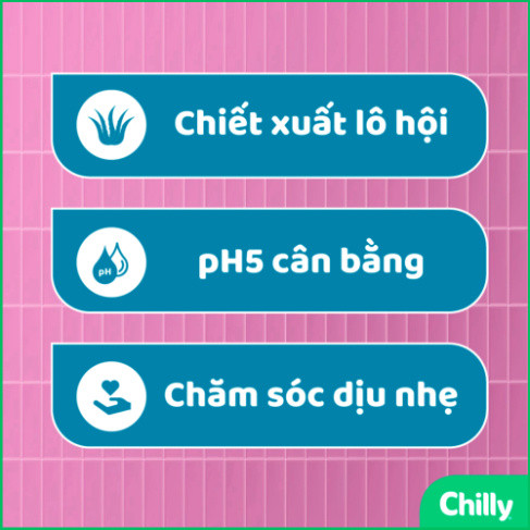 [Che Tên] Dung dịch vệ sinh phụ nữ Chilly Delicato chiết xuất lô hội dưỡng mềm mại, sạch dịu
