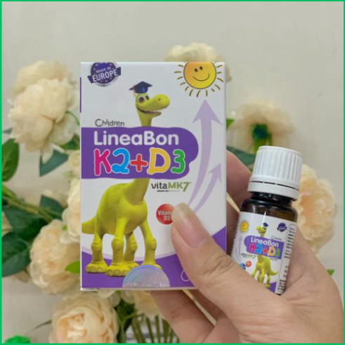 Vitamin LineaBon K2+D3 Hỗ trợ hấp thu Canxi cho trẻ giúp bé tăng chiều cao chắc xương, nhỏ giọt 10ml