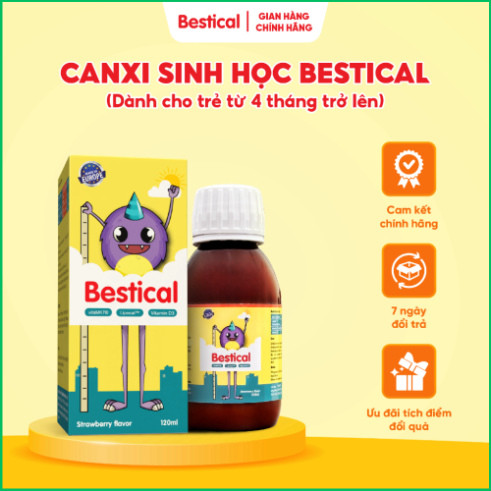 Canxi Sinh Học BESTICAL Bổ Sung Vitamin D3 K2 Hỗ Trợ Tăng Chiều Cao Chắc Khỏe Xương Chai 120ml