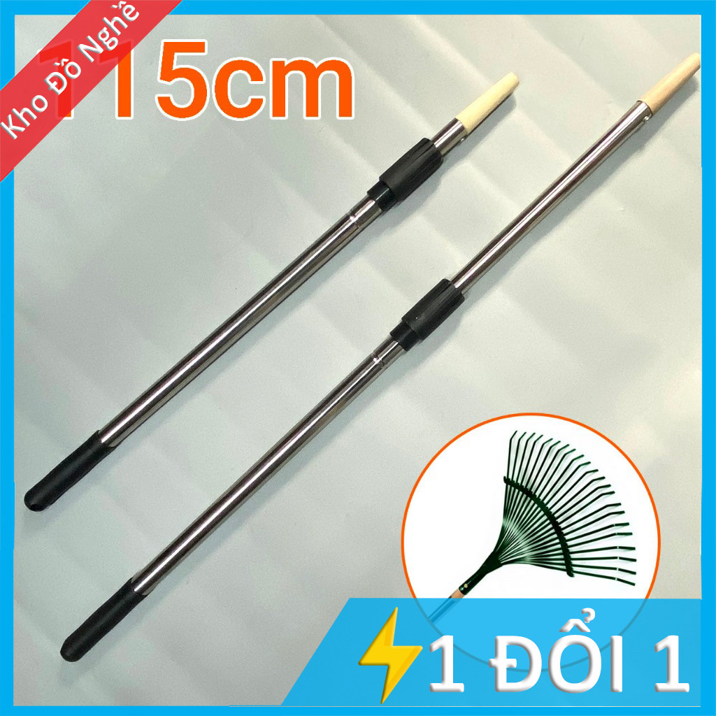 Cán rút inox 2 khúc Ø25mm dài 115mm khóa vặn kèm chốt gỗ tùy chỉnh độ ...