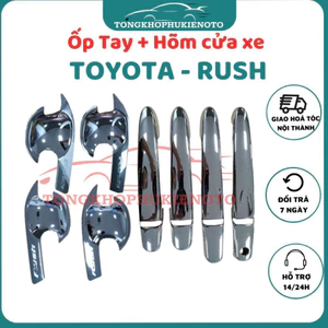 Ốp tay nắm, hõm cửa xe Toyota Rush 2018 - NAY Nhựa ABS mạ crom cao cấp