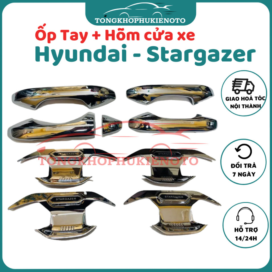 Ốp tay nắm, hõm cửa xe Hyundai Stargazer đời 2022- Nay Mẫu mạ crom cao cấp