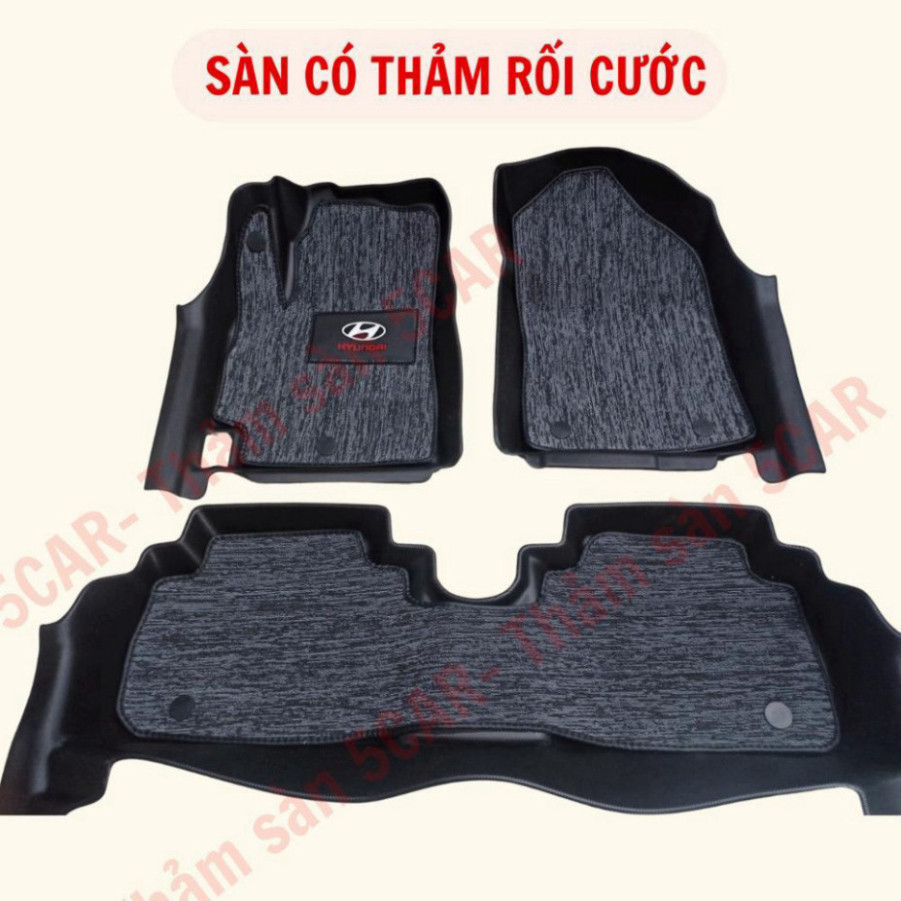 Thảm Sàn Đúc Tràn Viền NHỰA 5D-5CAR  Xe HYUNDAI I10 Sedan/ Hatback 2021-2024 chuẩn form, nhựa TPE  dễ dàng tháp l