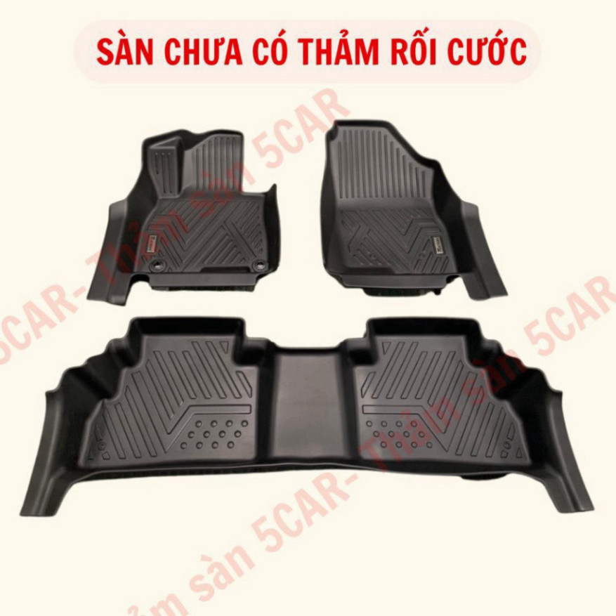 Thảm lót sàn Khuôn Đúc Tràn Viền Xe Hyundai Tucson 2015- 2025 Sàn NHỰA 5D-5CAR chuẩn form nhựa TPE