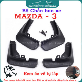 Bộ 4 Chắn Bùn Cho Xe Mazda 3 2016 - Hiện nay chất liệu nhựa dẻo đàn hồi, Kèm ốc vít- Tự lắp đặt dễ dàng