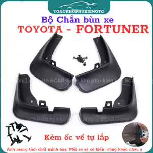Bộ 4 Chắn Bùn Cho Xe Toyota Fortuner đời 2006 đến 2025 chất liệu nhựa dẻo đàn hồi, Kèm ốc vít- Tự lắp đặt dễ dàng