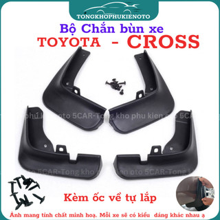 Bộ 4 Chắn Bùn Cho Xe Toyota Cross đời 2019 đến Hiện nay chất liệu nhựa dẻo đàn hồi, Kèm ốc vít- Tự lắp đặt dễ dàng
