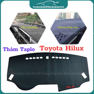 Thảm Taplo Toyota Hilux (2015-2024) chống nóng hiệu quả, chống chói, thẩm mỹ đẹp, vừa form xe, dễ dàng lắp đặt
