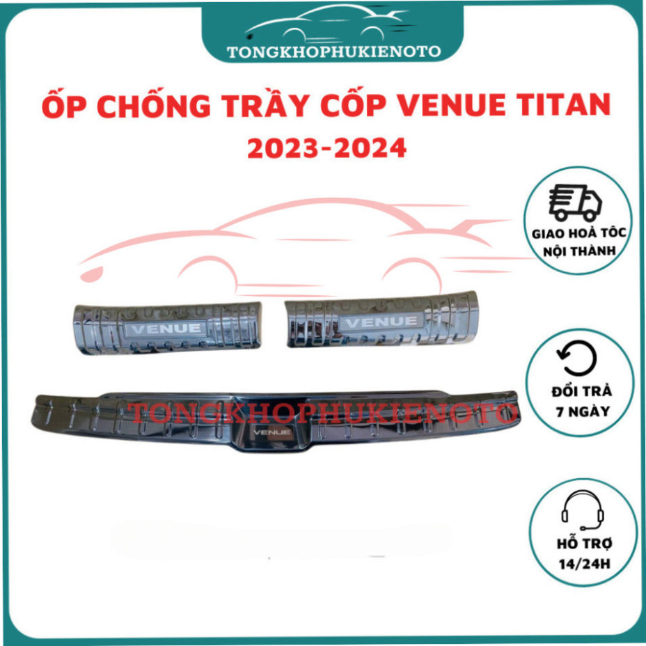 Ốp Chống trầy cốp xe Hyundai Venue Đời 2024 2025 mẫu titan cao cấp-Trang trí,bảo vệ chống trầy cốp xe