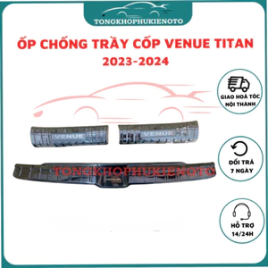 Ốp Chống trầy cốp xe Hyundai Venue Đời 2024 2025 mẫu titan cao cấp-Trang trí,bảo vệ chống trầy cốp xe
