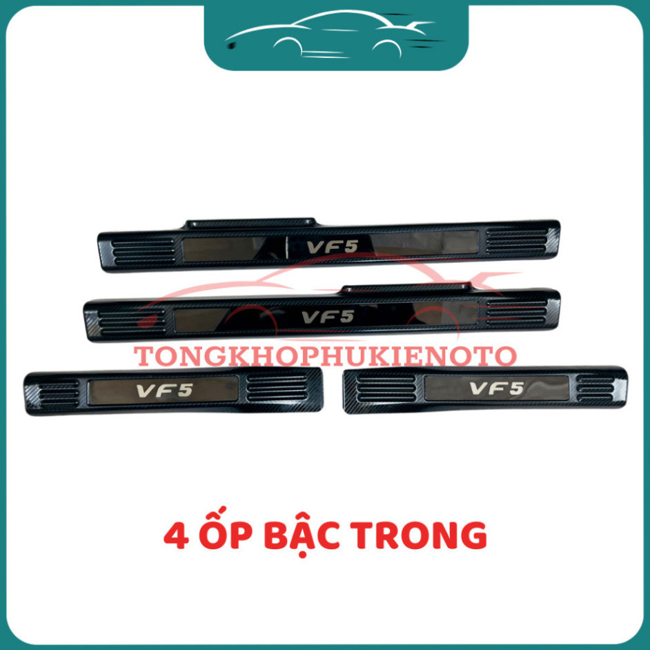 Ốp bậc cửa xe Vinfast VF5/ Herio Green chất liệu nhúng Carbon, chống xước cửa xe, tăng tính thẩm mỹ