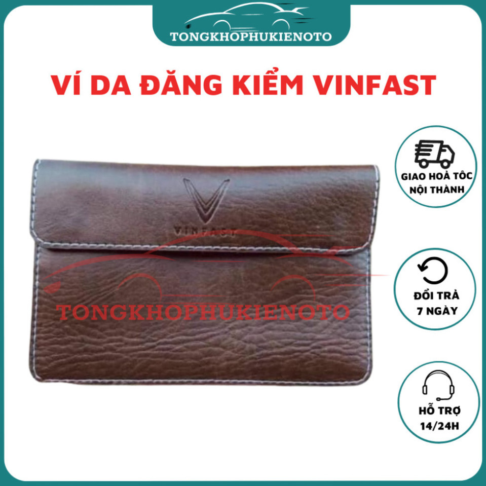 Ví đựng giấy tờ xe ô tô logo hãng xe Vinfast Fadil, Lux A2.0, Lux SA2.0, President, VF34, VF8