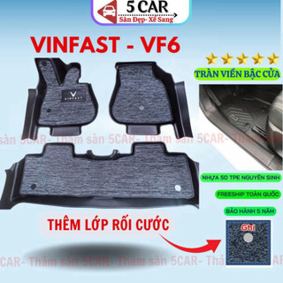 Thảm Sàn Nhựa đúc Xe VINFAST VF6 chuẩn form, HÀNG KHUÔN ĐÚC 5CAR cao cấp- Chất liệu nhựa TPE 1 bộ 3 tấm