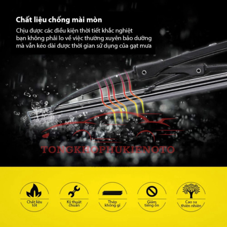 [TSG]Gạt mưa xe Toyota Previa Gạt Khung sắt lưỡi silicon chính hãng- Gạt siêu sạch siêu bền ( Giá 1 đôi ) size 26-18
