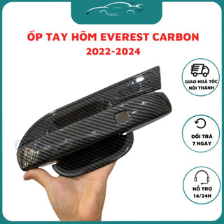 Ốp tay nắm, hõm cửa CARBON xe Ford Everest, Ford Ranger đời 2022-2025 Mẫu vân cacbon cao cấp