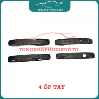 Ốp tay nắm, hõm cửa CARBON xe Ford Everest, Ford Ranger đời 2022-2025 Mẫu vân cacbon cao cấp