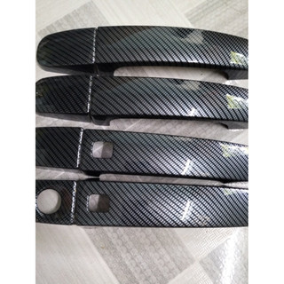 Ốp tay nắm, hõm cửa CARBON xe Ford Everest, Ford Ranger đời 2022-2025 Mẫu vân cacbon cao cấp