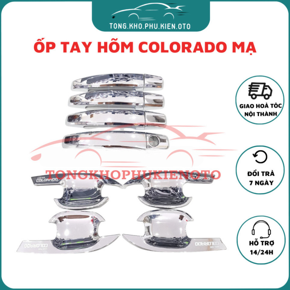 Ốp Tay Nắm, Hõm Cửa Xe Chevrolet Colorado 2015-2023 mạ crom