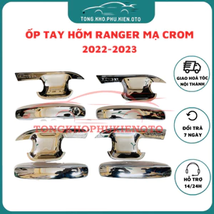 Ốp tay nắm, hõm cửa xe Ford Ranger 2022 2023 2024 -Mẫu mạ crom cao cấp