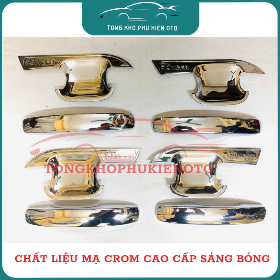 Ốp tay nắm, hõm cửa xe Ford Ranger 2022 2023 2024 -Mẫu mạ crom cao cấp