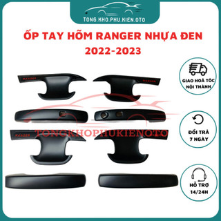 Ốp tay nắm, Hõm Cửa Xe Ford Ranger 2022 2023 2024-Mẫu nhựa đen cao cấp