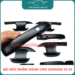 Ốp tay nắm, Hõm Cửa Xe Ford Ranger 2022 2023 2024-Mẫu nhựa đen cao cấp