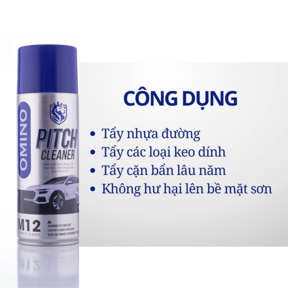 Bình tẩy vết bẩn ô tô OMINO M12 dung tích 450Ml loại bỏ vết bẩn cứng đầu, làm mới sạch bề mặt sơn xe