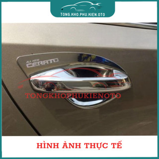 Bộ ốp tay, hõm xe Kia Cerato 2016 -2018 Kia K3 2016- 2018 mạ crom cao cấp