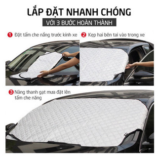 Tấm che nắng kính lái dày 3 lớp cho xe ô tô, dạng bạt cài cánh cửa xe ô tô, che nắng che mưa, bảo vệ ô tô