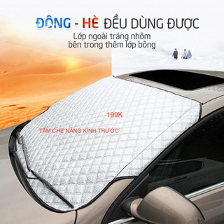 Tấm che nắng kính lái dày 3 lớp cho xe ô tô, dạng bạt cài cánh cửa xe ô tô, che nắng che mưa, bảo vệ ô tô