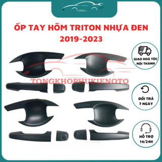 Ốp tay nắm + hõm cửa xe Mitsubishi Triton 2019 - NAY nhựa đen