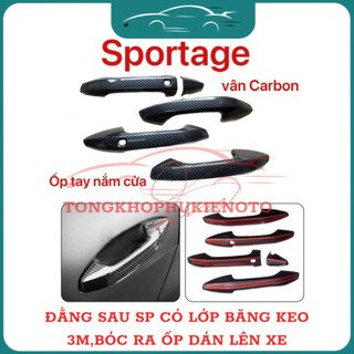 Ốp tay nắm, Ốp hõm cửa xe Kia Sportage 2022- Nay Vân Carbon cao cấp trang trí,bảo vệ xe