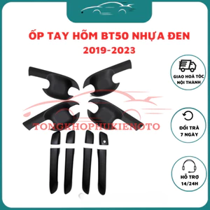 Bộ ốp tay nắm, hõm cửa NHỰA ĐEN xe Mazda BT50 các đời 2021- Nay Hàng NHÁM cao cấp