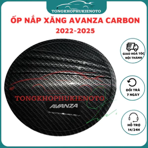 Ốp nắp bình xăng xe Avanza 2022 2023 2024 2025 vân Carbon cao cấp Trang trí, bảo vệ nắp xăng