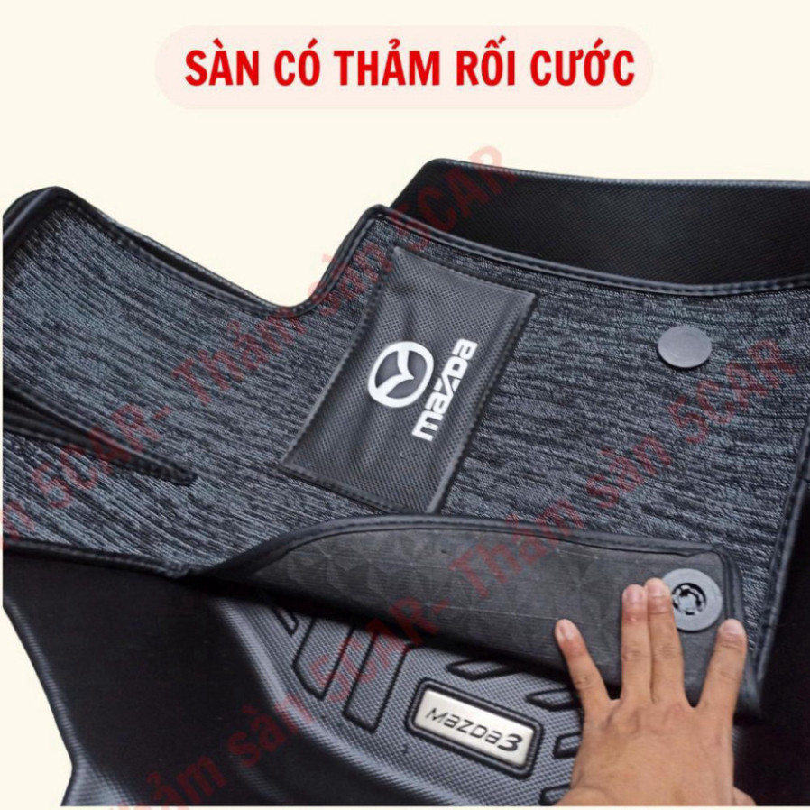 Thảm Khuôn Đúc Tràn Viền Sàn NHỰA 5D-5CAR Xe Mazda 3 đời 2016-2024 chuẩn form ,Chất liệu nhựa TPE