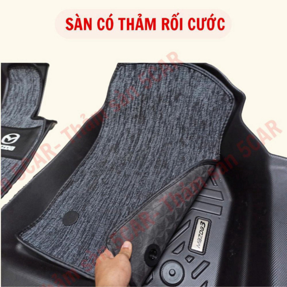 Thảm Khuôn Đúc Tràn Viền Sàn NHỰA 5D-5CAR Xe Mazda 3 đời 2016-2024 chuẩn form ,Chất liệu nhựa TPE
