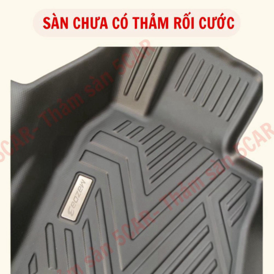 Thảm Khuôn Đúc Tràn Viền Sàn NHỰA 5D-5CAR Xe Mazda 3 đời 2016-2024 chuẩn form ,Chất liệu nhựa TPE