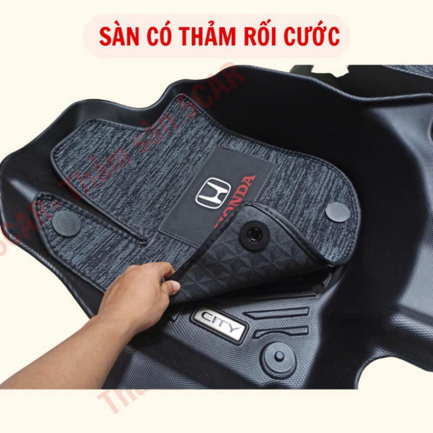 Thảm Sàn Khuôn Đúc Tràn Viền xe Honda City 2015- 2024, 2025 chuẩn form, nhựa NHỰA 5D TPE- 5CAR