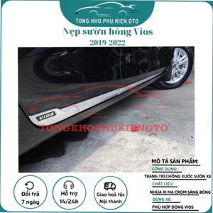 Nẹp sườn hông xe Vios 2019 - 2020- 2021- 2022 chuẩn theo form xe- Mẫu chữ Vios đen